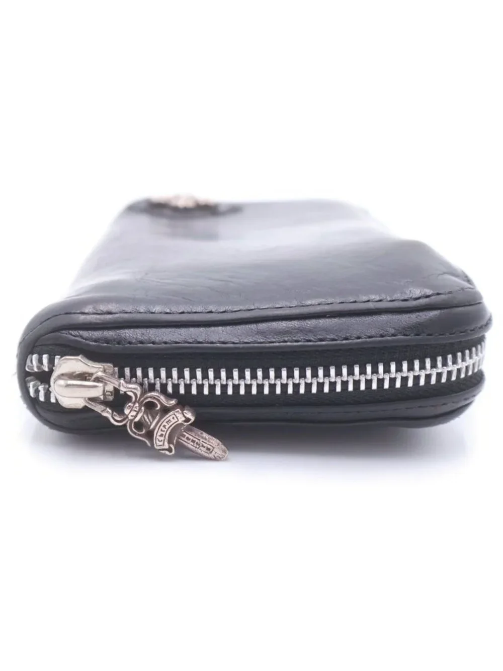 Chrome Hearts Rec Zip Filigree Plus Round Zip Wallet Black